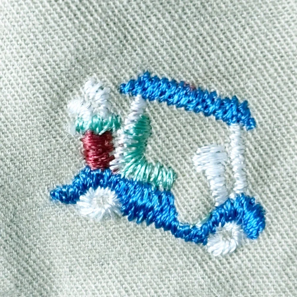 Charleston Threads Mens 34 Khaki Chino Shorts Golf Cart Embroidered Cotton